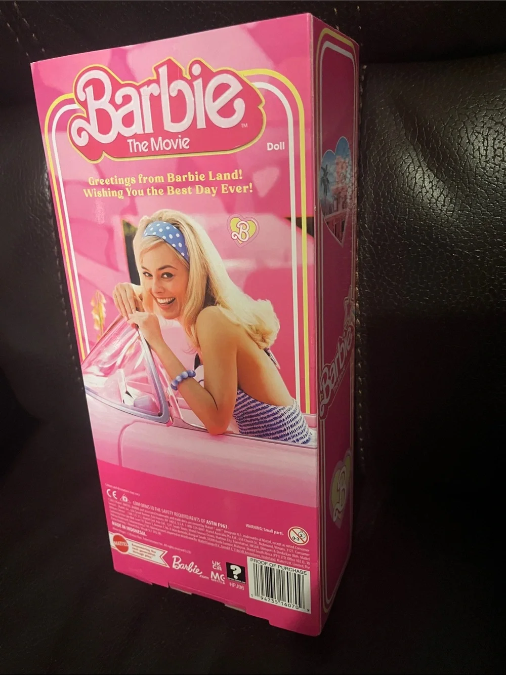 NIB Barbie The Movie -Pink Gingham Dress Doll with Pearl Necklace